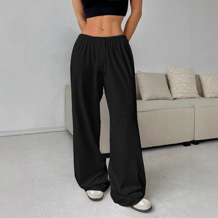 Women's Highwaist Palazzo Jogger with elastic comfort waistband, drawstring and side pockets Mune Fashion