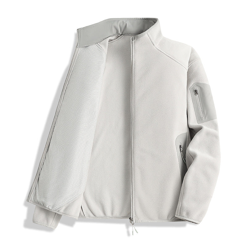 Men's fleece jacket with stand-up collar and softshell inserts Mune Fashion