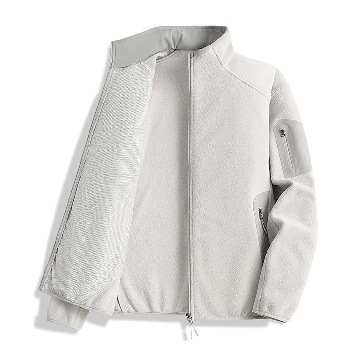 Men's fleece jacket with stand-up collar and softshell inserts Mune Fashion