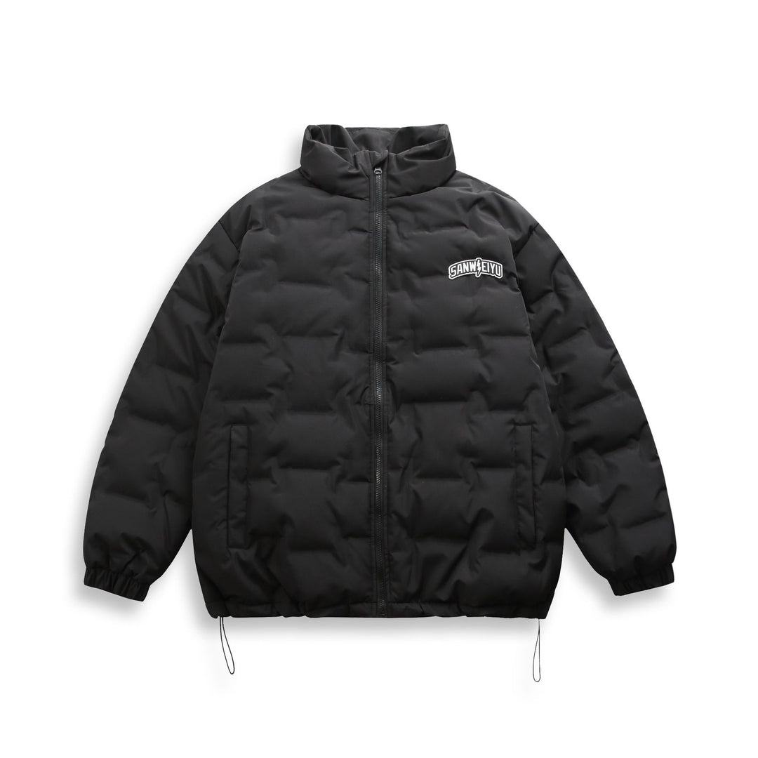 Unisex Short cut minimalist thermal puffer jacket with high stand-up collar Mune Fashion