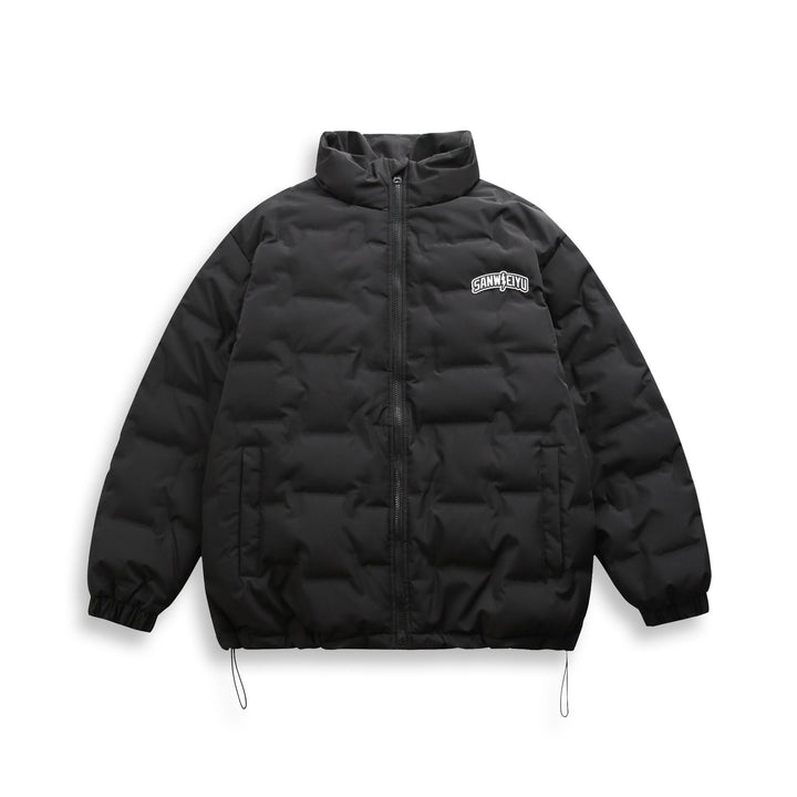 Unisex Short cut minimalist thermal puffer jacket with high stand-up collar Mune Fashion