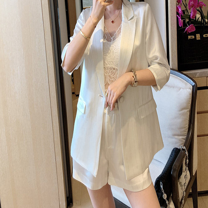 Women Elegant Blazer and Shorts Set Mune Fashion