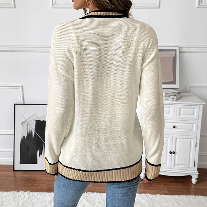 Women's fashionable knitted cardigan with contrast details Mune Fashion