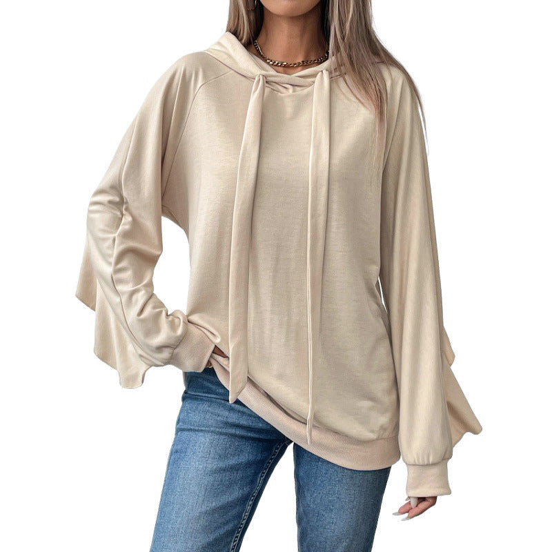 Women's Casual Oversize Hoodie with Hood, Long Drawstrings and Raglan Sleeves Mune Fashion
