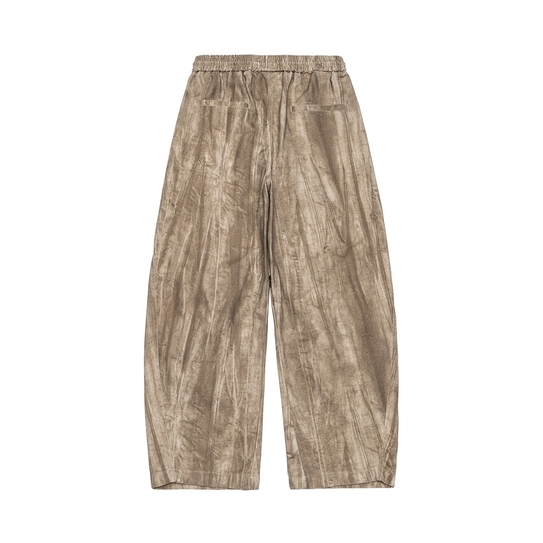 Men's Asymmetrical Harem Pants with Pleated Layers and Drawstring Mune Fashion