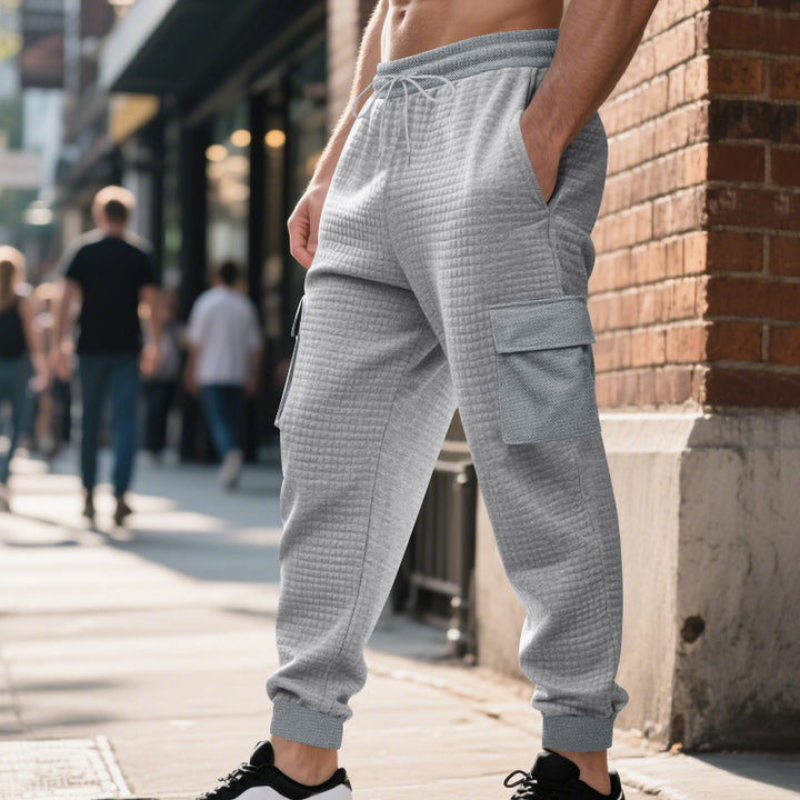 Men's quilted thermo lounge pants with functional pockets, drawstring and elastic waistband Mune Fashion