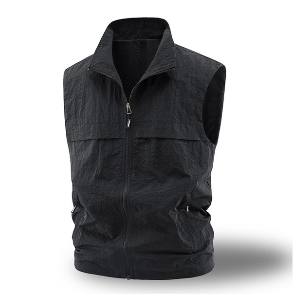 Men's Lightweight Breathable Outdoor Vest with Mesh Lining, Full Zip & Zip Pockets Mune Fashion