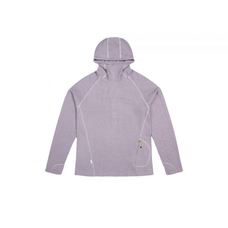 Unisex Textured Hoodie in Boxy Cut made of Waffle Knit with Raglan Sleeves and Patch Pocket Mune Fashion
