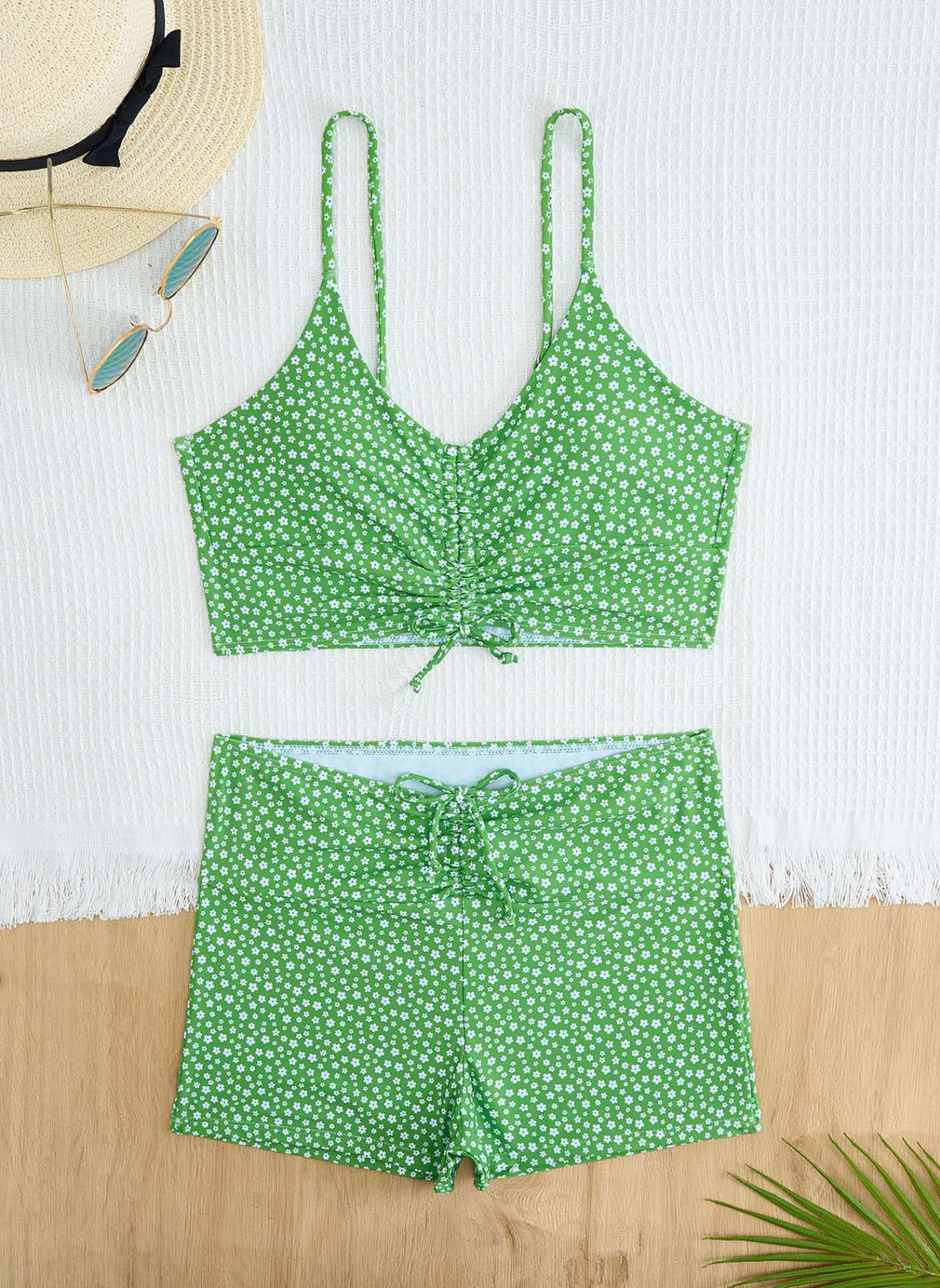 Women's bikini with floral ruffle design and adjustable straps Mune Fashion
