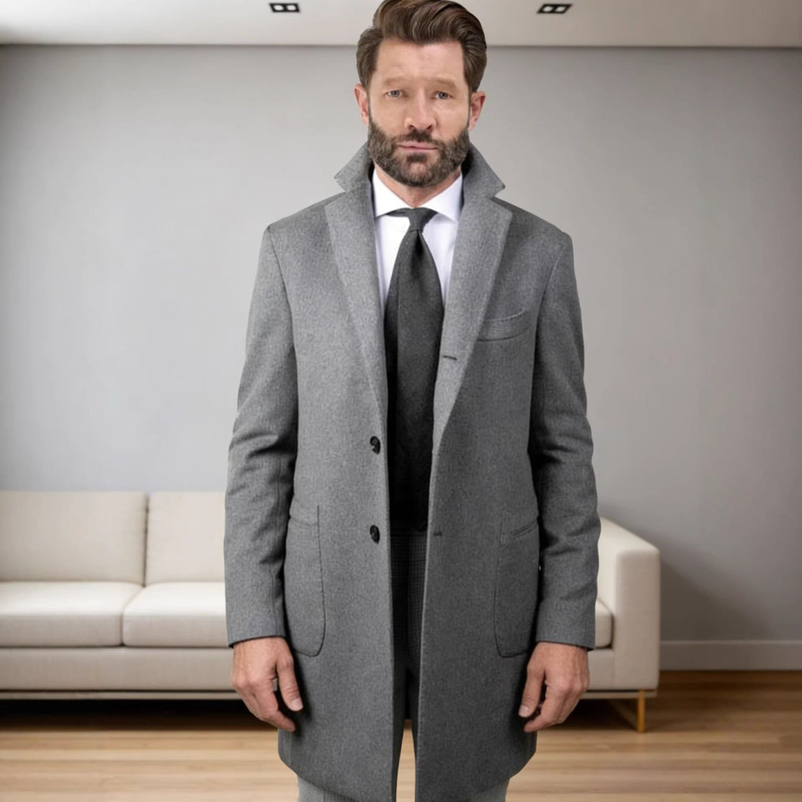 Men's Long Unstructured Linen Blazer with Single Button Closure and Patch Pockets Mune Fashion