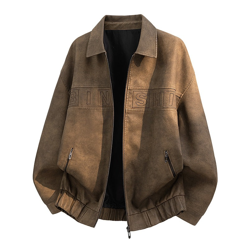 Men's Fashion Biker Jacket in Vintage Look Mune Fashion
