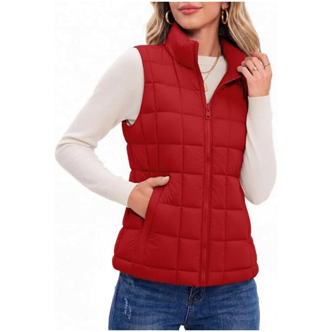 Women's quilted thermal vest with stand-up collar and zip Mune Fashion