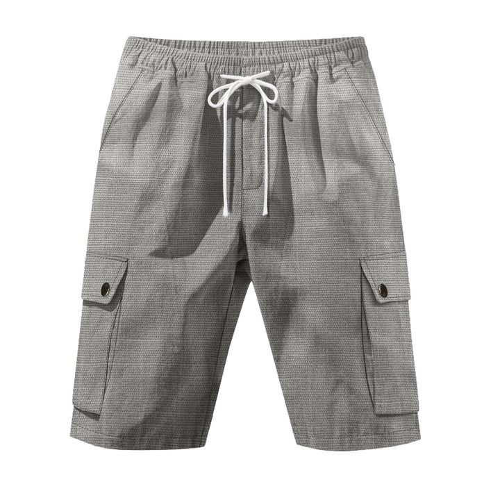 Men's casual cargo Bermuda shorts with elastic waistband and drawstring Mune Fashion