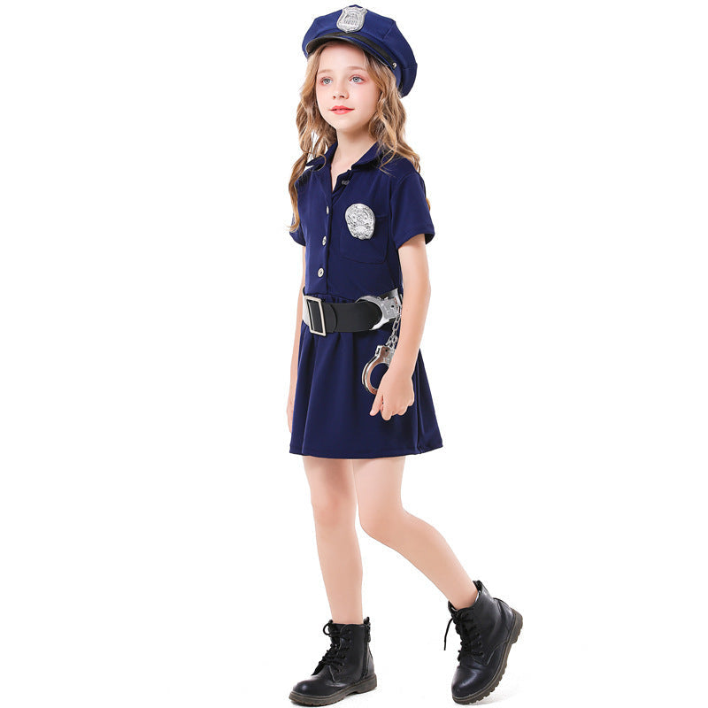 Girls Police Costume with Skirt and Stylish Accessories Mune Fashion