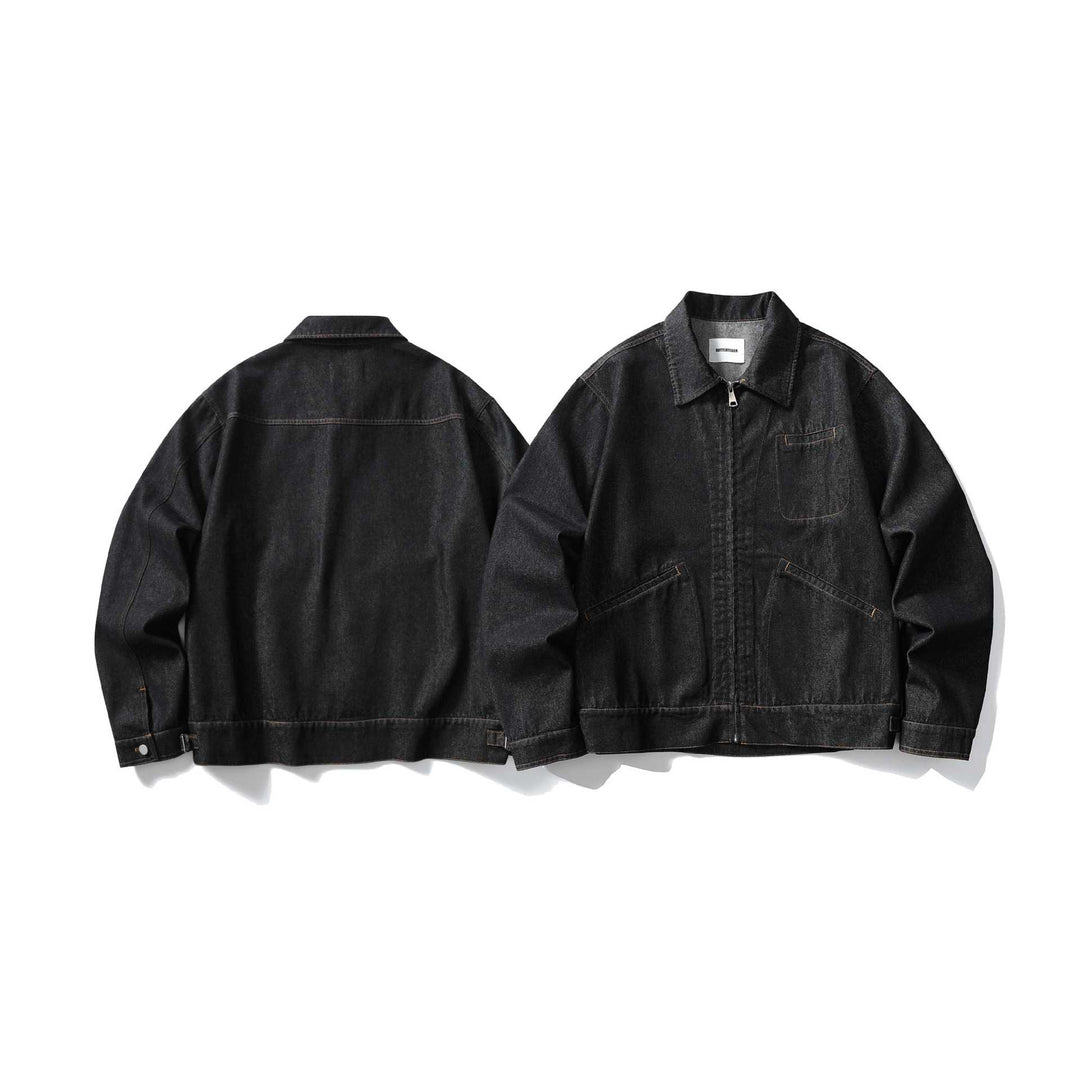 Unisex Boxy Jeans Jacket with Continuous Zip and Workwear Pockets Mune Fashion