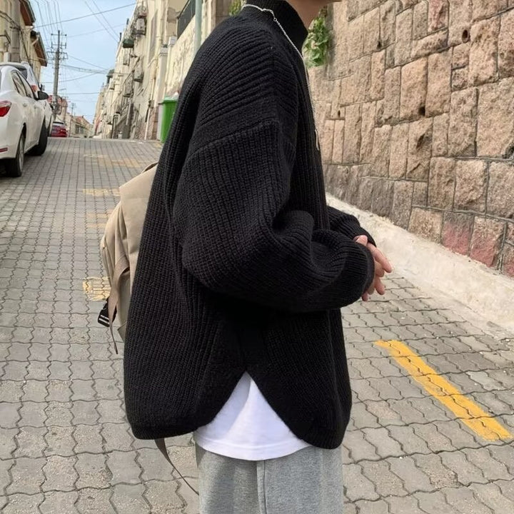 Women's chunky knit sweater with high collar Mune Fashion