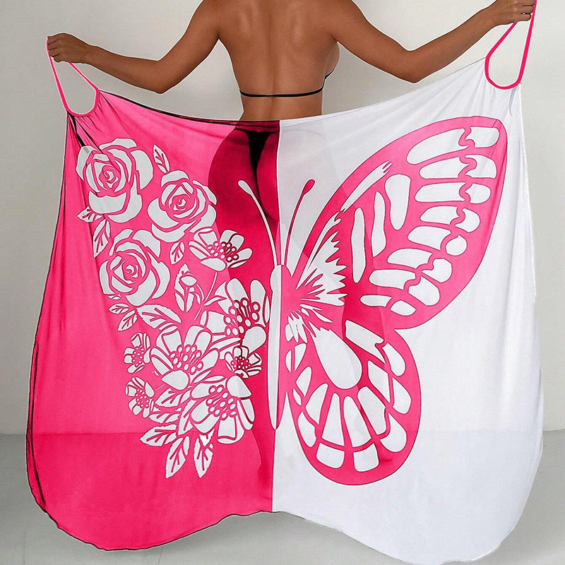Damen Strandtuch mit elegantem Schmetterlingsdruck Echo Archiv