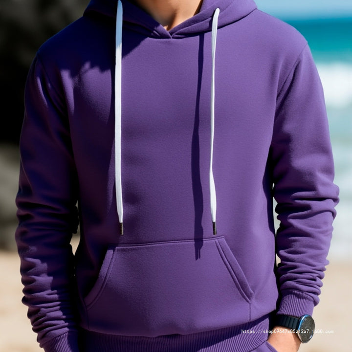 Men's hoodie made of French terry with kangaroo pocket & ribbed hem Mune Fashion
