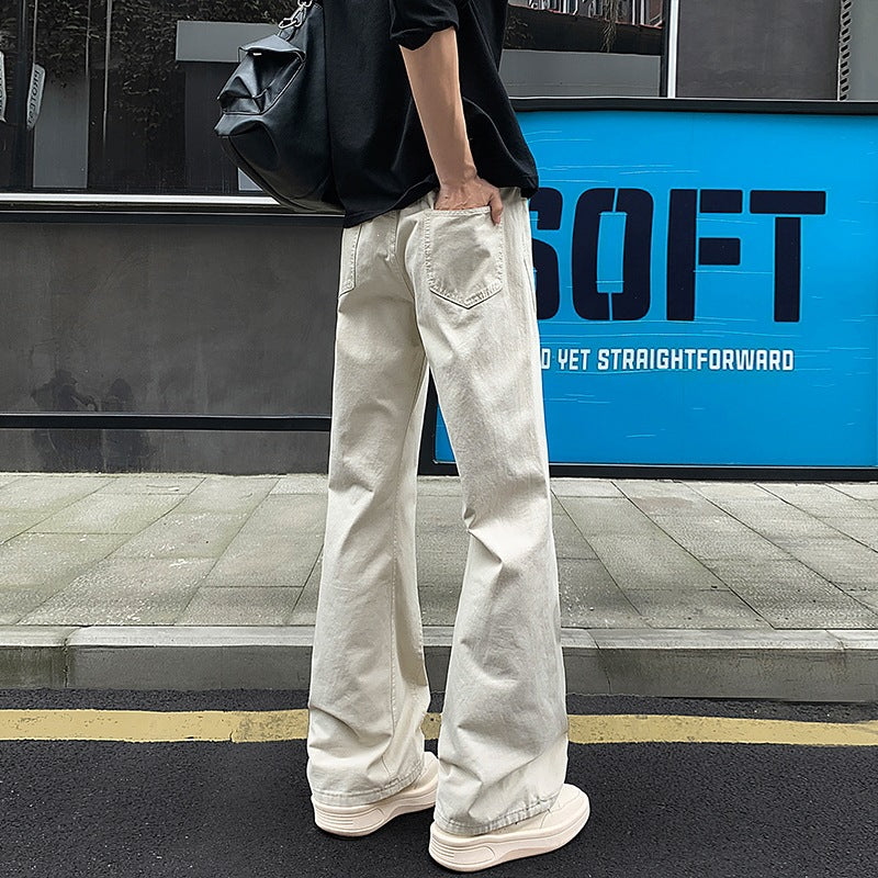 Men's Loose-Fitting Canvas Pants with Extra Wide Leg and Deep Crotch Mune Fashion