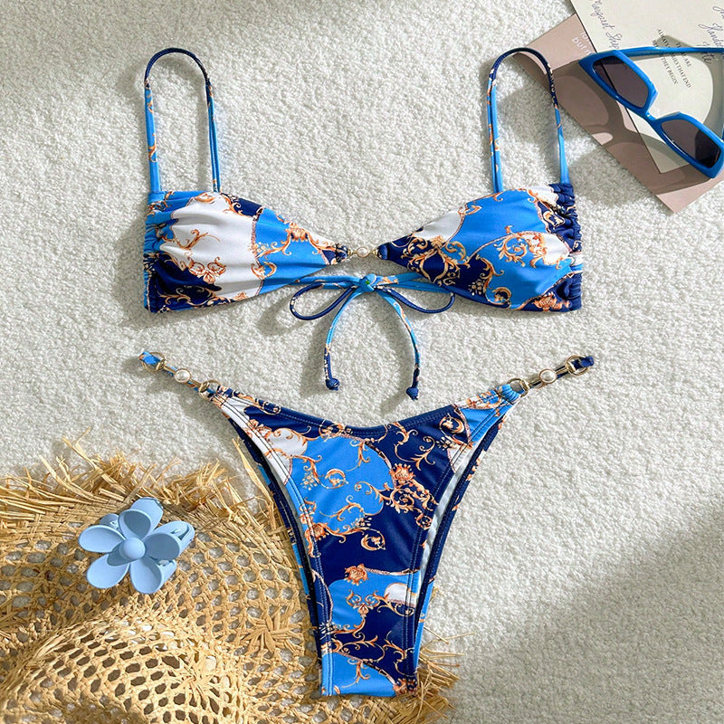 Ladies triangle bikini with elegant jewelry detail Mune Fashion