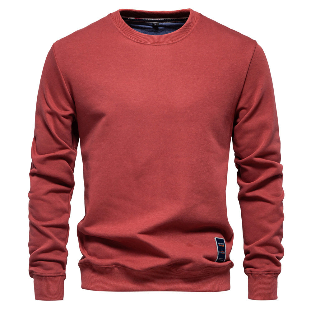 Men's classic crew neck sweatshirt made of heavy cotton blend with fleece inner side and ribbed cuffs Mune Fashion