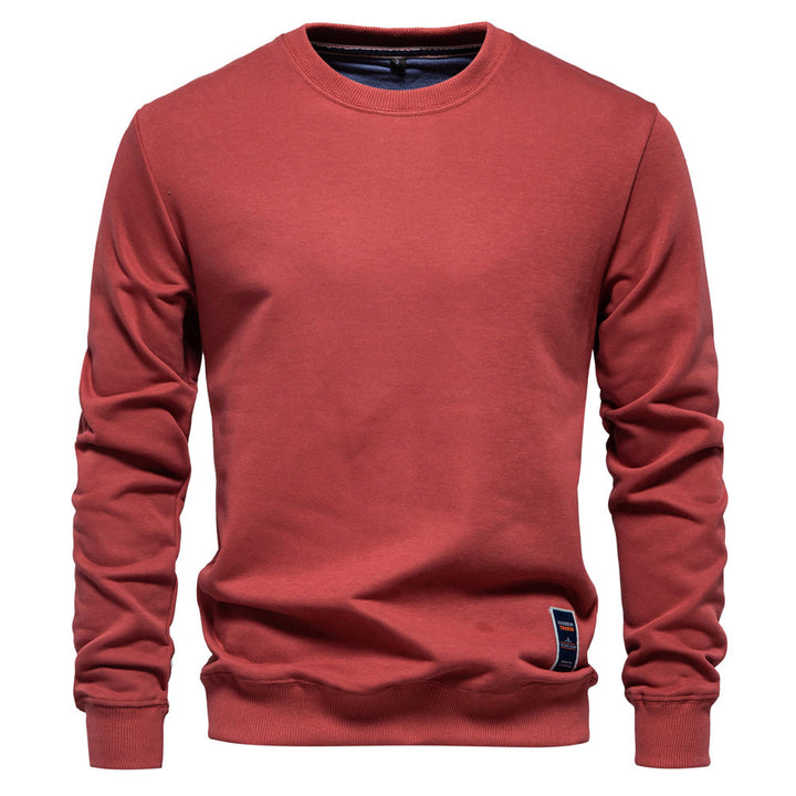 Men's classic crew neck sweatshirt made of heavy cotton blend with fleece inner side and ribbed cuffs Mune Fashion