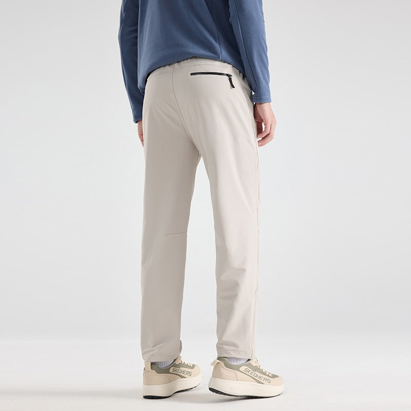 Men's Lightweight Tech Jogging Pants with Elastic Waistband, Zipper Pockets & Tapered Leg Mune Fashion