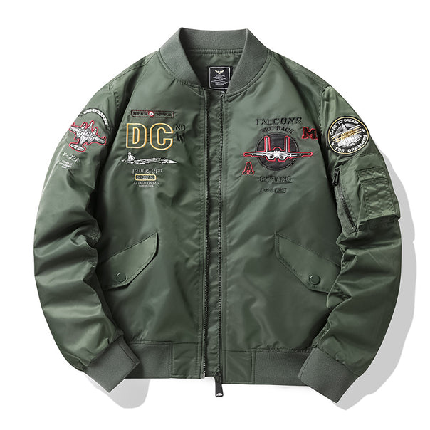 Men's Sporty Bomber Jacket with Unique Embroidery Design Mune Fashion