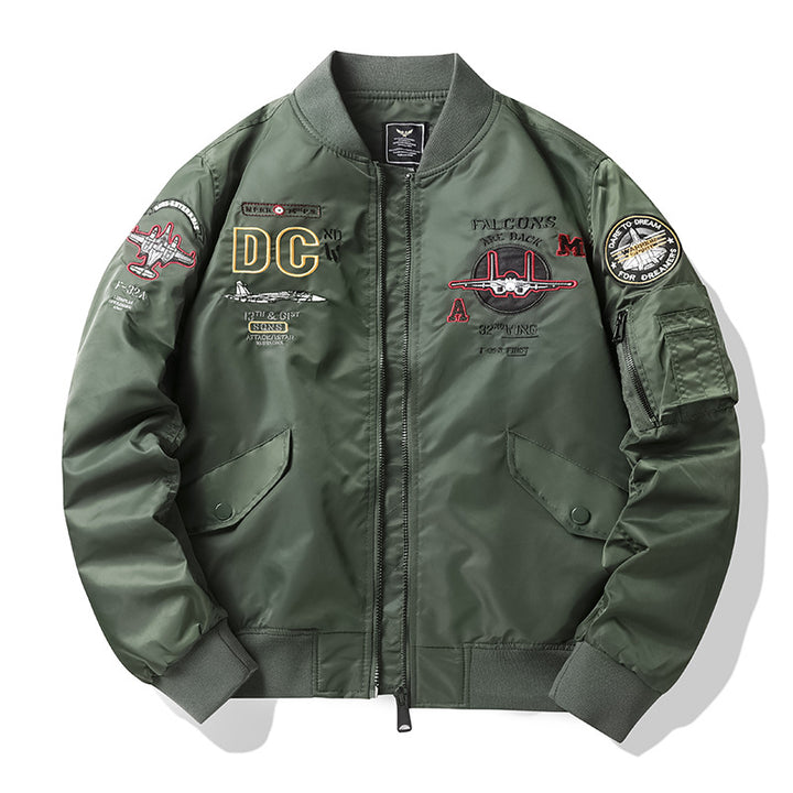 Men's Sporty Bomber Jacket with Unique Embroidery Design Mune Fashion