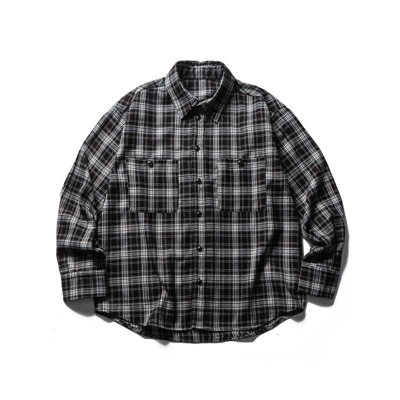 Men's Boxy Check Work Shirt made of soft flannel with double breast pockets Mune Fashion