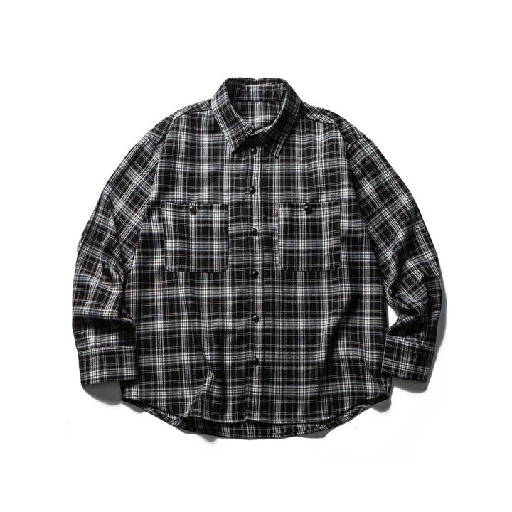 Men's Boxy Check Work Shirt made of soft flannel with double breast pockets Mune Fashion