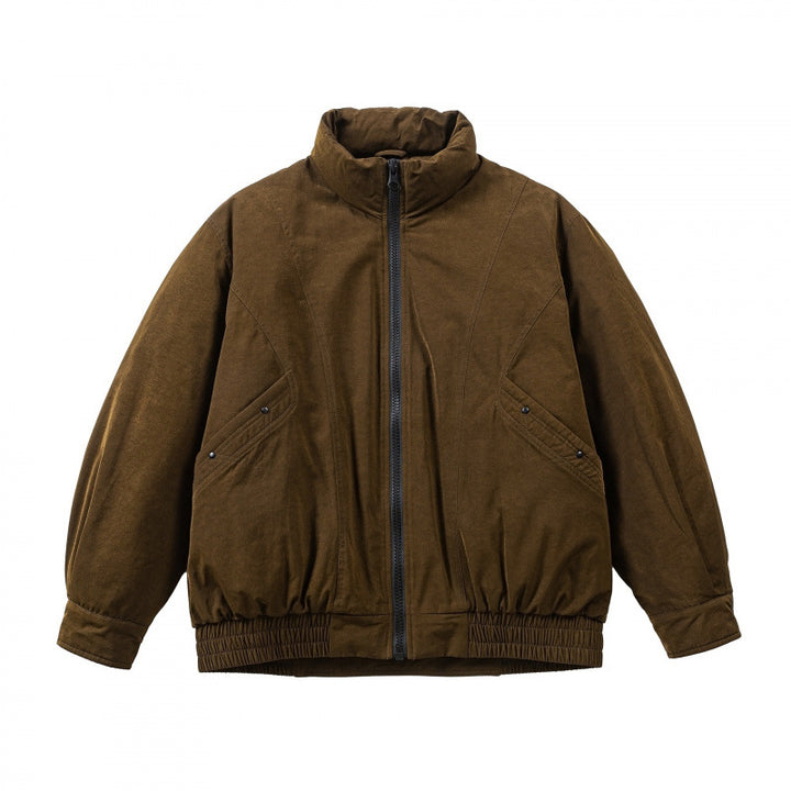 Men's Oversized Bomber Jacket made of Suede Look with High Standing Collar and Elastic Hem Mune Fashion