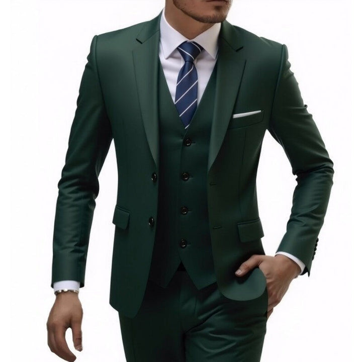 Men's three-piece Slim-Fit suit set with vest, slim lapel and tailored silhouette Mune Fashion