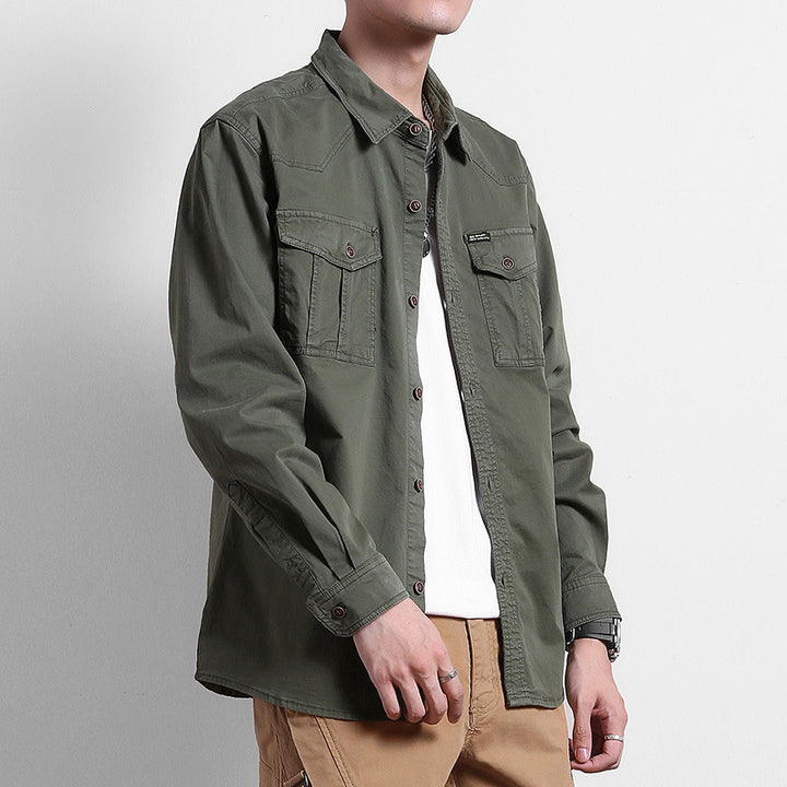 Men's Loose Utility Shirt with Flap Pockets and Workwear Details Mune Fashion