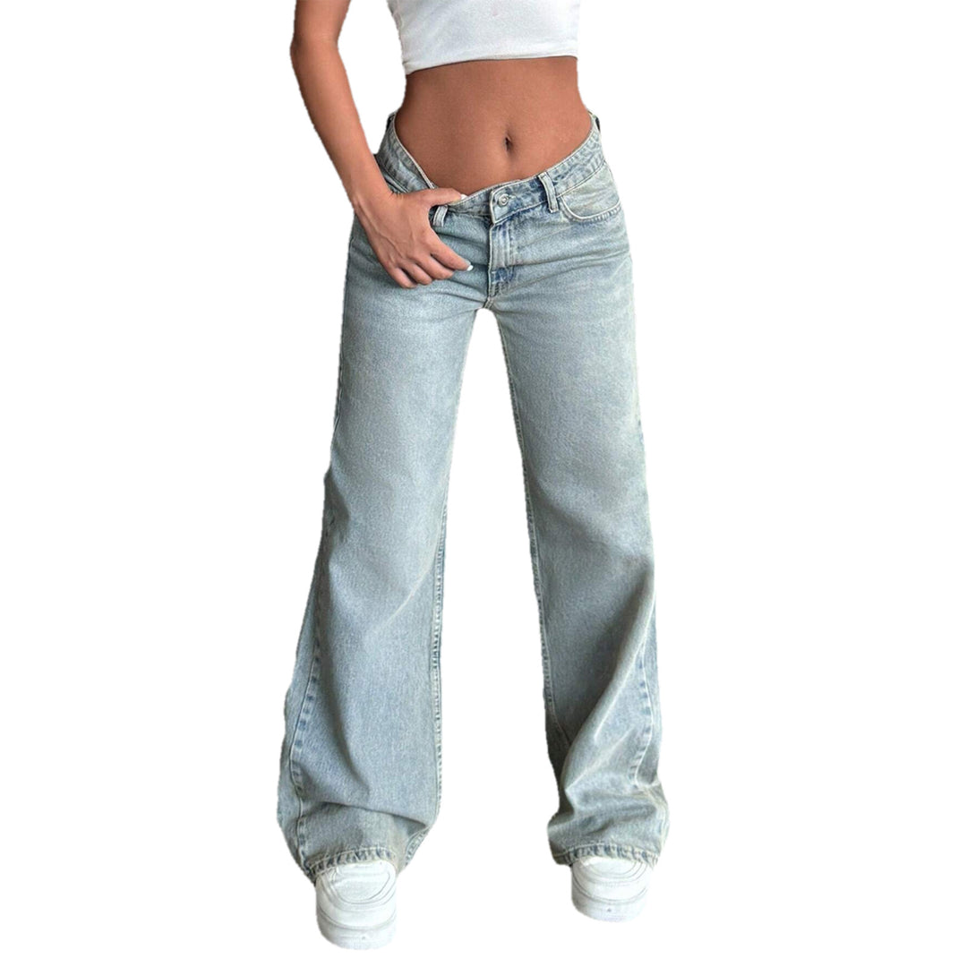 Women low-rise wide flared jeans made of vintage denim Mune Fashion