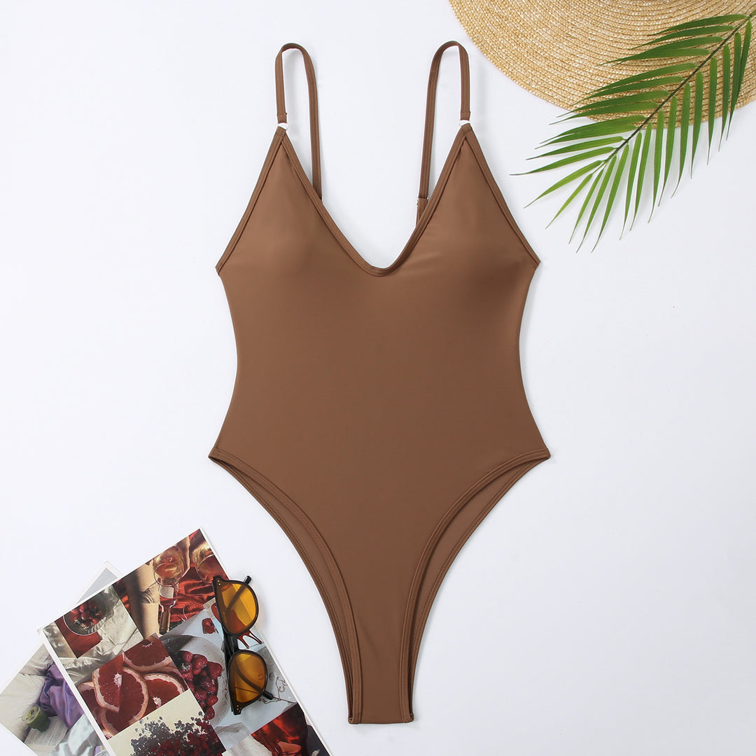 Women Designer Swimsuit with Elegant V-Neck Mune Fashion