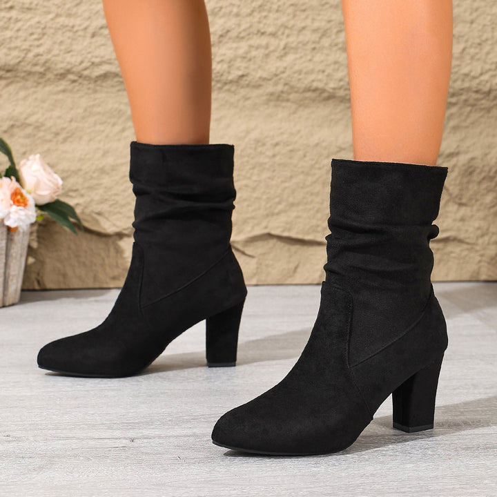 Women's Fashion Ankle Boots with Blocking Heel Mune Fashion