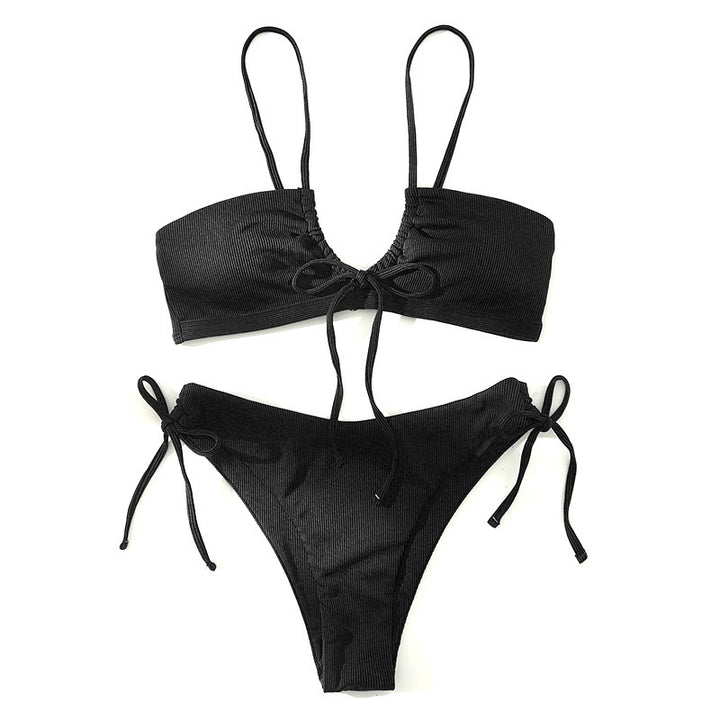 Women's triangle bikini with adjustable ties and elegant ruffle design Mune Fashion