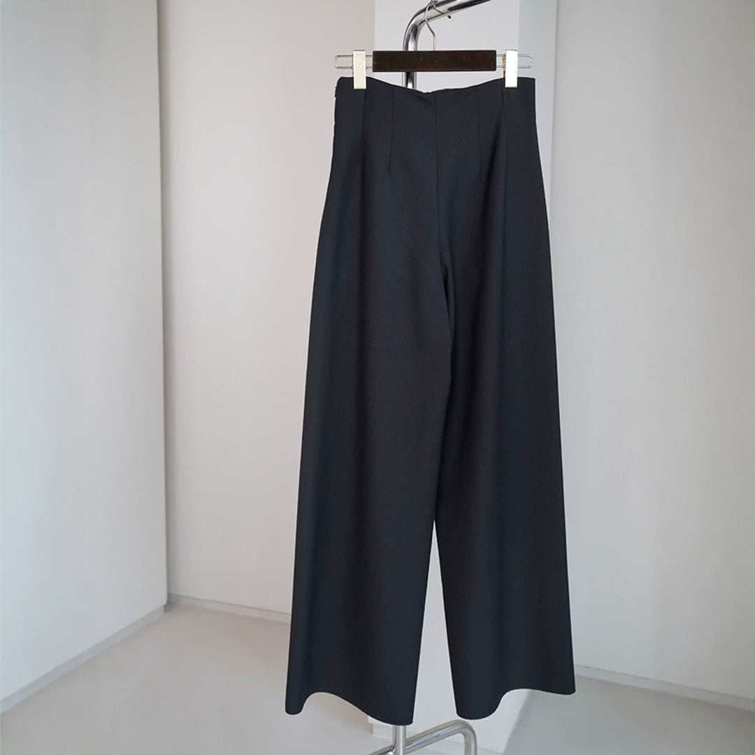 Women Elegant and Wide Fabric Pants Mune Fashion