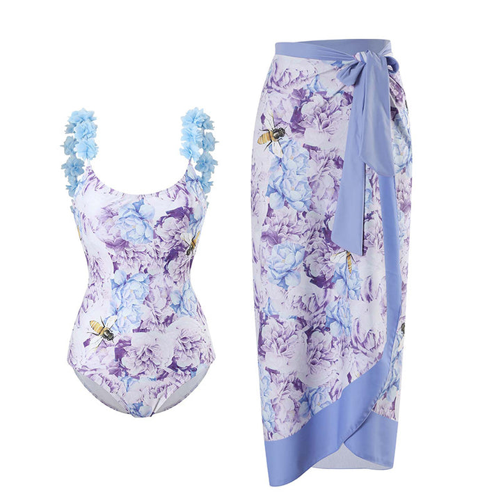 Women’s swimsuit with ruffle details and matching wrap skirt Mune Fashion