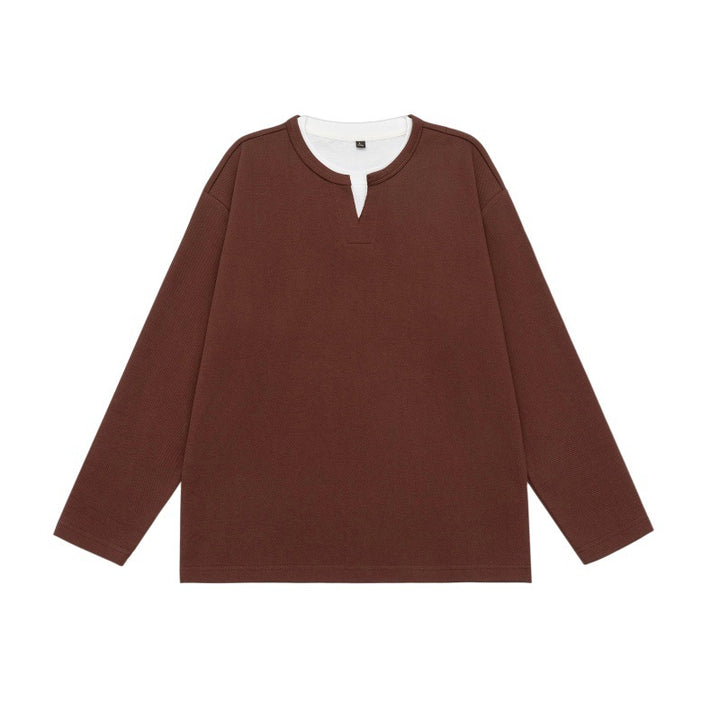 Unisex Oversize Sweatshirt with Notch neckline and contrasted collar insert Mune Fashion