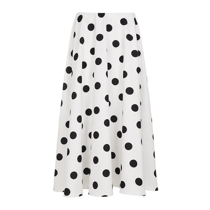 Women nan flared midi skirt with delicate lace waistband, tailored yoke and lightweight linen drape Mune Fashion