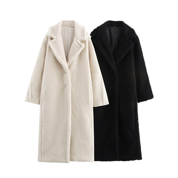 Fashionable Teddy Coat Women Comfort Long Coat Hood