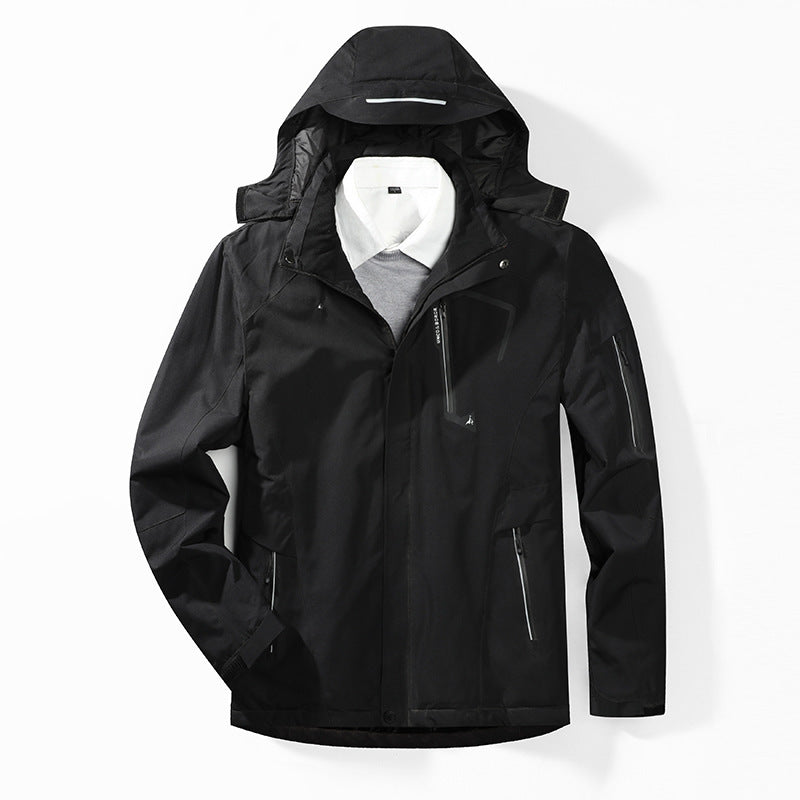 Men's Camouflage Softshell Jacket with Removable Hood and Breathable Lining Mune Fashion
