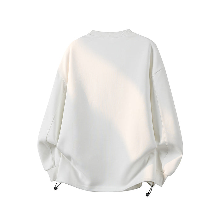 Women's Oversized Sweatshirt with Embroidered Logo, Rounded Hem & Dropped Shoulder Mune Fashion