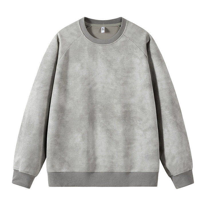 Men's Oversized Sweatshirt with Brushed Fleece Lining and Vintage Wash Mune Fashion
