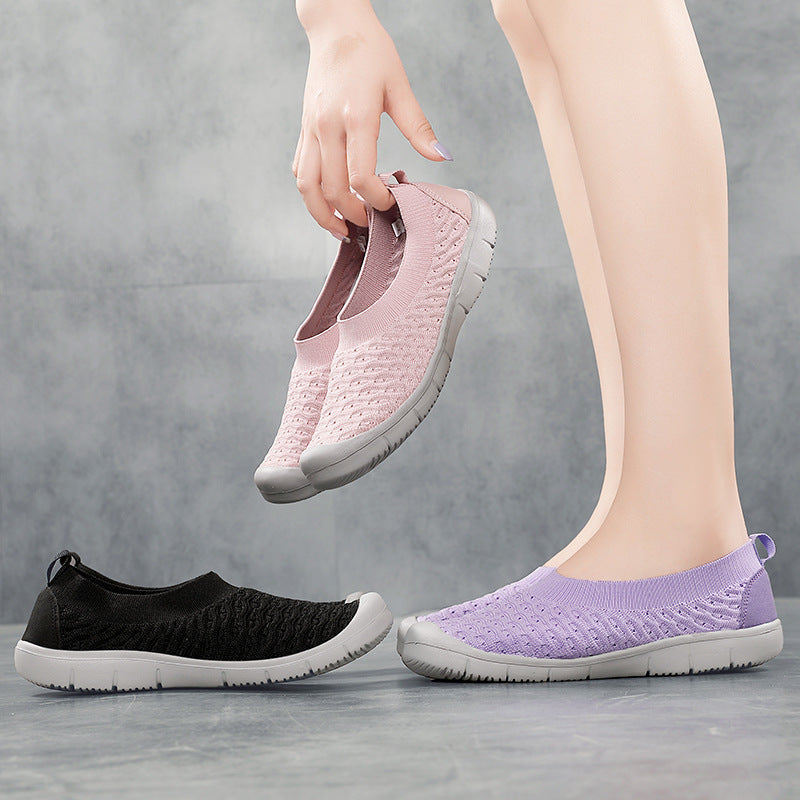 Women's breathable knitted ballerina slippers with reinforced toe cap, elastic entry, and flexible profile sole Mune Fashion
