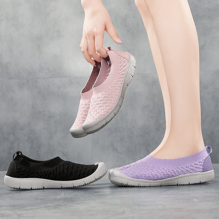Women's breathable knitted ballerina slippers with reinforced toe cap, elastic entry, and flexible profile sole Mune Fashion