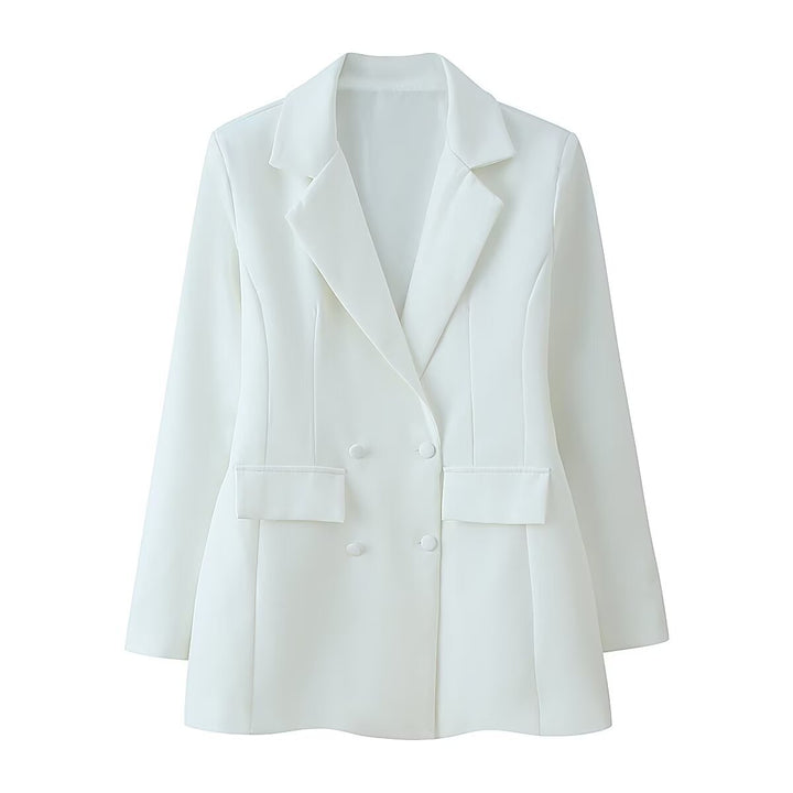 Women's tailored double-breasted blazer with patch pockets and Viennese seams Mune Fashion