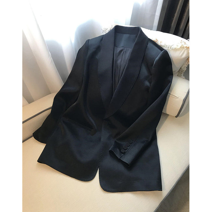 Women Elegant Blazer with chic pattern and high collar Mune Fashion